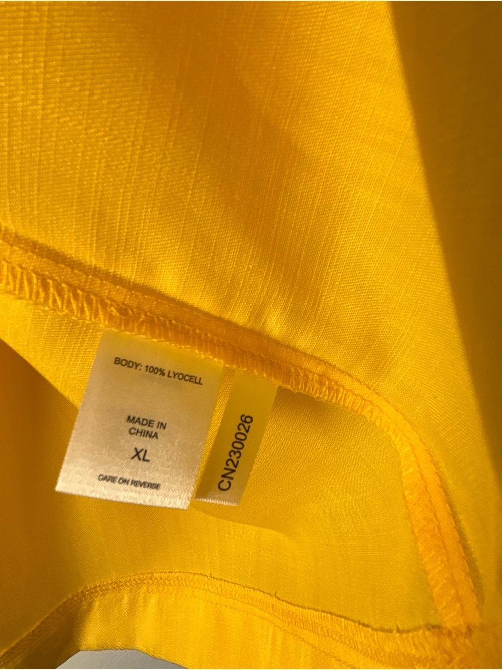 New York & Company Blouse XL Yellow Puff Sleeve Lyocell Cottagecore Tie Back Top - Picture 6 of 11